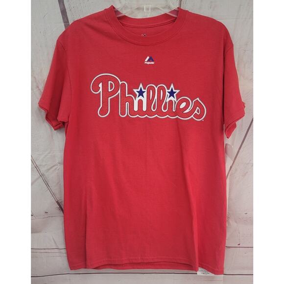 Philadelphia Phillies Jedi Knight Majestic Red T-Shirt Medium - Picture 2 of 6